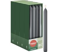Bolsius Essentials Smooth Taper Candles - Anthracite - 23 cm - Pack of 32 - Decorative Candles - Palm Oil Free