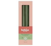Bolsius Essentials Smooth Taper Candles - Green Metallic - 24.5 cm - Pack of 32 - Decorative Candles - Without Palm Oil