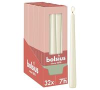 Bolsius Essentials Smooth Taper Candles - Ivory - 24.5 cm - Pack of 32 - Decorative Candles - Palm Oil Free