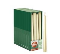 Bolsius Essentials Smooth Taper Candles - Silver Metallic - 24.5 cm - Pack of 32 - Decorative Candles - Palm Oil Free