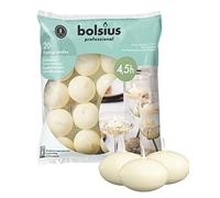 Bolsius Floating Candle - Ivory - Bag of 20 - Long Burning Time of 4 Hours - Clean Burn - Interior Decoration - Vegan Wax - 3 x 4.5 cm