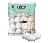 Bolsius Floating Candle - White - Bag of 20 - Long Burning Time of 4 Hours - Clean Burn - Interior Decoration - Vegan Wax - 3 x 4.5 cm