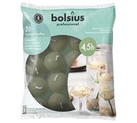 Bolsius Floating Candles - Green - Pack of 20 - Diameter 45 mm - Length Burning Time 4.5 Hours - Praffin Wax - Without Palm Oil - Decorative Household Candles