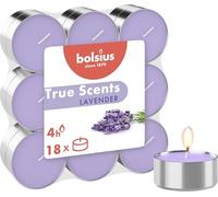 Bolsius - Fragrance Tealights - Lavender - Pack of 18 - Long Burning Time of 4 Hours - Household Candle - Interior Decoration - Natural Extracts - Includes Natural Vegan Wax - No Palm Oil