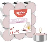 Bolsius - Fragrance Tealights - Magnolia - Pack of 18 - Long Burning Time of 4 Hours - Household Candle - Interior Decoration - Natural Extracts - Includes Natural Vegan Wax - No Palm Oil