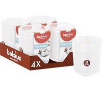 Bolsius - Fresh Cotton - White - Set of 4 Scented Candles - 3.8″ × 3.3″ - Burn time: 45 Hours - with Natural extracts - Natural Vegetable Wax - Palm Oil Free