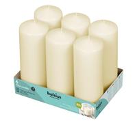 BOLSIUS Ivory Professional Pillar Candles 20cm x 7cm (Pack of 6)