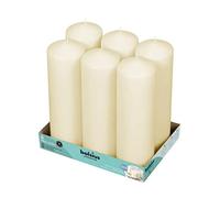 BOLSIUS Ivory Professional Pillar Candles 25cm x 8cm (Pack of 6)