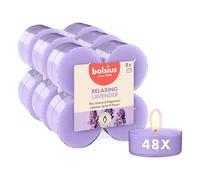 Bolsius - Maxi Scented Tea Lights - Lavender - Blue Purple - 48 Pieces - Natural Extracts - Contains Vegan Wax - Palm Oil Free