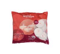 Bolsius Maxi Tea Light Candles - White - Pack of 14 - Long Burning Time of 10 Hours - Interior Decoration - Unscented - Smokeless - Includes Natural Vegan Wax - No Palm Oil - XXL Tealights