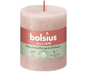 BOLSIUS Misty Pink Rustic Shine Pillar Candle 8cm x 7cm