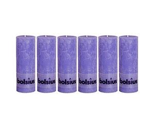 Bolsius Old Purple Pillar Paraffin Wax Candle - Set of 6-65 Hour Burn Time - 19cm (H) x 6.8cm (Dia)