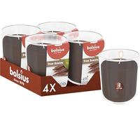 Bolsius - Oud Wood - Brown - Set of 4 Scented Candles - 9.7 x 8.5 cm - Burn time: 45 Hours - with Natural extracts - Natural Vegetable Wax - Palm Oil Free