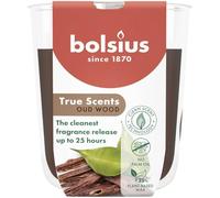 Bolsius - Oud Wood - Brown - Set of 6 Scented Candles - 8 x 7 cm - Burn time: 25 Hours - with Natural extracts - Natural Vegetable Wax - Palm Oil Free