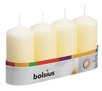 Bolsius pack 4 Pillar Candles Regular, "Ivory 50 mm Width"