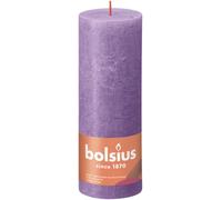 Bolsius Pack of 4 Vibrant Violet (Purple) Rustic Pillar Candles, 7 x 19 cm, European Premium Quality, Natural, Environmentally-Friendly Vegetable Wax, Fragrance-Free, No Drops, No Smoke, 85