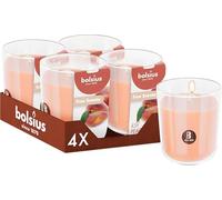 Bolsius - Peach - Orange - Set of 6 Scented Candles - 9.7 x 8.5 cm - Burn time: 45 Hours - with Natural extracts - Natural Vegetable Wax - Palm Oil Free