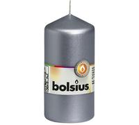 Bolsius Pillar Candle 120mm X 58mm 2 Pack - Silver Pillar Candles