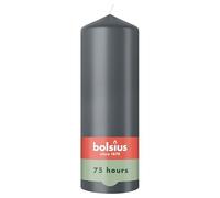 Bolsius - Pillar Candle - Anthracite - 20 cm - Burn Time 75 Hours - with Natural Extracts - Natural Plant Wax - Without Palm Oil