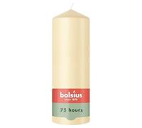 Bolsius - Pillar Candle - Beige - 20 cm - Burning Time 75 Hours - with Natural Extracts - Natural Plant Wax - Without Palm Oil