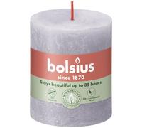 BOLSIUS Pillar candle Frosted Lavender Ø68 mm - Height 8 cm - Grey/Lavender - 35 burning hours