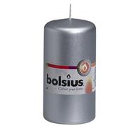 Bolsius Pillar Candle, Paraffin Wax, Silver