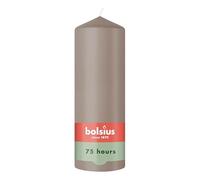 Bolsius - Pillar Candle - Taupe - 20 cm - Burning Time 75 Hours - with Natural Extracts - Natural Plant Wax - Without Palm Oil