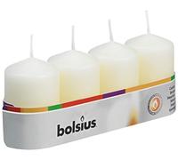 BOLSIUS - Pillar Candles - 2.4 x 1.6 inches - Ivory - Tray of 4, 60/40mm