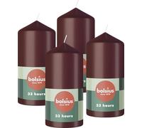 Bolsius Pillar Candles - Dark Red - 4-Pack - 12 x 6 cm