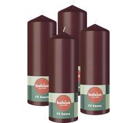 Bolsius Pillar Candles - Dark Red - 4-Pack - 20 x 7 cm - Decorative Household Candles - Long Burning Time of 75 Hours - Unscented - Includes Natural Vegan Wax - Without Palm Oil