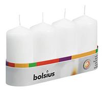 Bolsius pillar Candles Regular, white, pack of 4