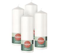 Bolsius Pillar Candles - White - 4-Pack - 20 x 7 cm - Decorative Household Candles - Long Burning Time of 75 Hours - Unscented - Includes Natural Vegan Wax - Without Palm Oil