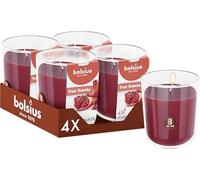 Bolsius - Pomegranate - Red - Set of 6 Scented Candles - 9.7 x 8.5 cm - Burn time: 45 Hours - with Natural extracts - Natural Vegetable Wax - Palm Oil Free