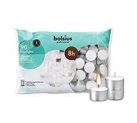 Bolsius Professional Tealights (Pack of 90), White, 8-Hour Burn Time, Cotton Wick, 0% Animal Fat, Clean No-Smoke Burning, Restaurant Café Dining Tea Lights, DJ759