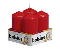 Bolsius Pillar Candles Tray 4 Red 100/48mm