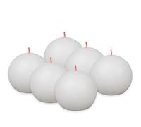 Bolsius Rustic Ball Candle - White - Pack of 6 - Diameter 7.6 cm - Decorative Candle - Length Burning Time 25 Hours - Unscented - Natural Plant Wax - Without Palm Oil