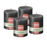 Bolsius - Rustic Candle - Anthracite - Metallic - 3.1 in - Pack of 4 - Decorative Candles - Contains Natural Plant Wax - Palm Oil Free