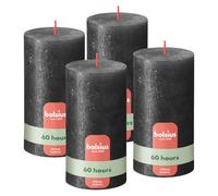 Bolsius - Rustic Candle - Anthracite - Metallic - 5.1 in - Pack of 4 - Decorative Candles - Contains Natural Plant Wax - Palm Oil Free