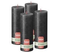 Bolsius - Rustic Candle - Anthracite - Metallic - 7.5 in - Pack of 4 - Decorative Candles - Contains Natural Plant Wax - Palm Oil Free
