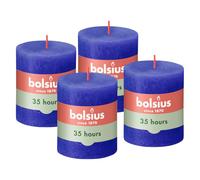 Bolsius - Rustic Candle - Blue - 3.1 in - Pack of 4 - Decorative Candles - Palm Oil Free - with Natural Plant Wax