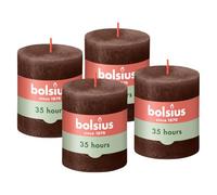 Bolsius - Rustic Candle - Brown - 3.1 in - Pack of 4 - Decorative Candles - Palm Oil Free - with Natural Plant Wax