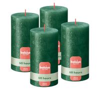 Bolsius - Rustic Candle - Green - Metallic - 5.1 in - Pack of 4 - Decorative Candles - Contains Natural Plant Wax - Palm Oil Free