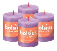 BOLSIUS - Rustic Candle - Purple - 8cm - 4 Pieces - Plant Based Wax - Easter