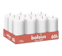 Bolsius - Rustic Candle - White - Pack of 12-13 cm - Decorative Candles - Contains Natural Plant Wax - No Palm Oil