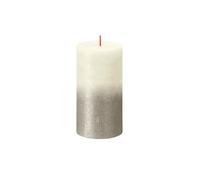 Faded Soft Pearl Bolsius Rustic Metallic Candle. Unscented. H13 Cm