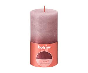 BOLSIUS Rustic Metallic Candle Faded Two Toned Colours 130MM X 68MM (Rose Red)