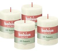 Bolsius Rustic Pillar Candle- Ivory - Pack of 4 - Long Burning Time of 35 Hours - Household Candle - Interior Decoration - Unscented - Natural Vegan Wax - No Palm Oil - 8 x 7 cm - Advent