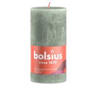 BOLSIUS Jade Green Rustic Shine Pillar Candle 13cm x 7cm