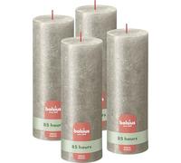 Bolsius Rustic Pillar Candle - Shimmer Champagne - Pack of 4 - Long Burning Time of 85 Hours - Interior - Unscented - Includes Natural Vegan Wax - No Palm Oil - 19 x 7 cm