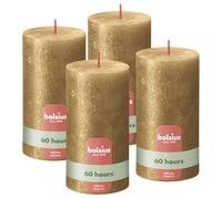 4x Bolsius Rustic Pillar Candles Gold Home Holiday Party Decoration Candles